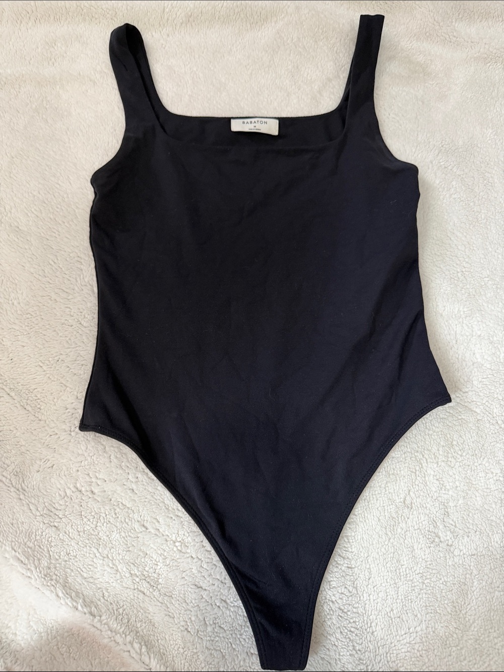 Aritzia Babaton Black Square-Neck Bodysuit